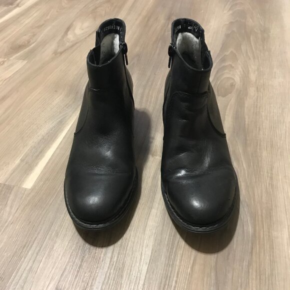 Rieker Ladies Antistress Leather Black Ankle Boots Size 39 - Picture 1 of 6